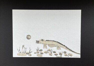 拼贴 标题为“Crocodile tears” 由Hélène Litorelle, 原创艺术品, 拼贴