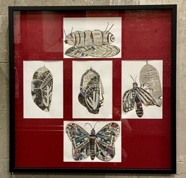 "The butterfly. Road…" başlıklı Kolaj Hélène Litorelle tarafından, Orijinal sanat, Kolaj