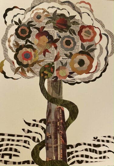 Collages intitolato "Forbidden fruit" da Hélène Litorelle, Opera d'arte originale, Collages
