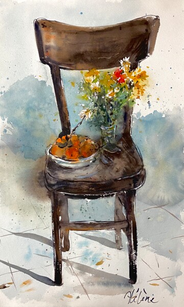 Painting titled "Moments of life" by Helene Manoli, Original Artwork, Watercolor