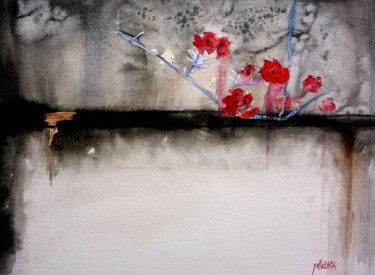 Peinture intitulée "les-fleurs-dans-le-…" par Helene Miaz, Œuvre d'art originale