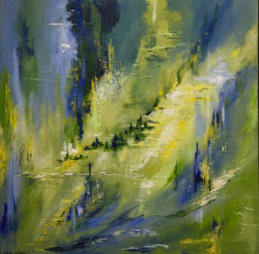 Pintura intitulada "Tout en vert" por Hélène Molina, Obras de arte originais, Acrílico