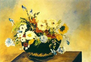 Peinture intitulée "bouquet champêtre" par Hélène Molina, Œuvre d'art originale, Huile