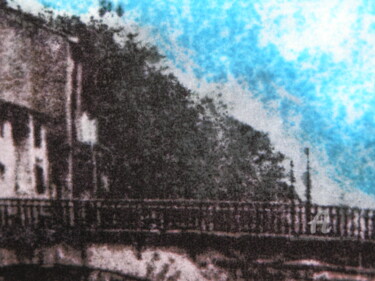 Digitale Kunst mit dem Titel "Le vieux pont" von Hélène Mongin, Original-Kunstwerk, Fotomontage