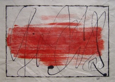 Printmaking titled "Calligraphie 1" by Hélène Mongin, Original Artwork, Monotype