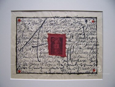 Gravures & estampes intitulée "Calligraphie 2" par Hélène Mongin, Œuvre d'art originale, Monotype