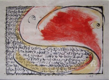 Gravures & estampes intitulée "Ecritures et mouvem…" par Hélène Mongin, Œuvre d'art originale, Monotype