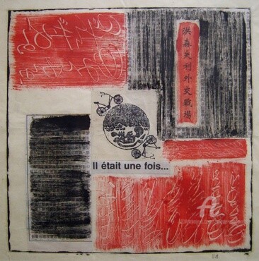 Impressões e gravuras intitulada "Il était une fois" por Hélène Mongin, Obras de arte originais, Monotipo