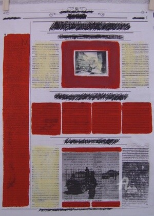 Peinture intitulée "Journaux russes 07" par Hélène Mongin, Œuvre d'art originale, Acrylique