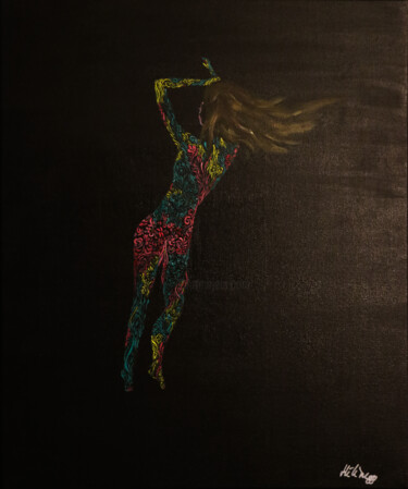 Malerei mit dem Titel "La femme" von Hélène Peyrot, Original-Kunstwerk, Acryl