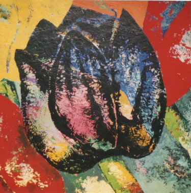 Peinture intitulée "Tulipe-noire" par Hélène Py, Œuvre d'art originale, Acrylique