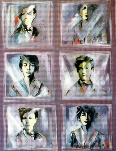 Peinture intitulée "Rimbaud & Camille C…" par Hélène Py, Œuvre d'art originale, Acrylique