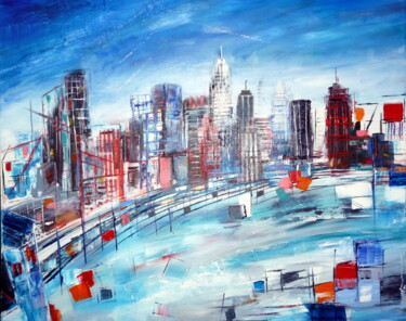 Peinture intitulée "New York avec toi" par Helene Rousselot, Œuvre d'art originale, Huile