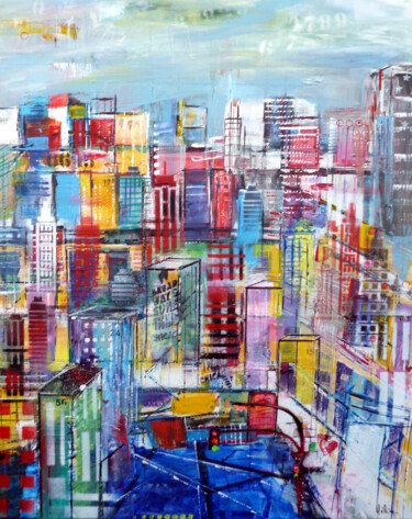 Peinture intitulée "Midtown Manhattan 4…" par Helene Rousselot, Œuvre d'art originale, Acrylique