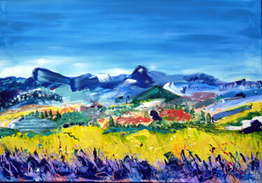 Malerei mit dem Titel "Provence" von Helene Rousselot, Original-Kunstwerk, Acryl