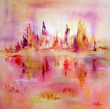 Painting titled "Lake city" by Helene Rousselot, Original Artwork