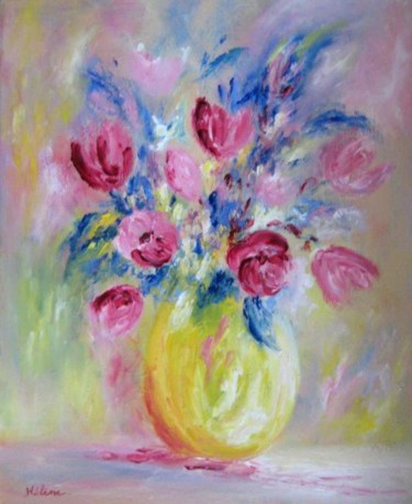 Peinture intitulée "Inspiration florale." par Helene Rousselot, Œuvre d'art originale