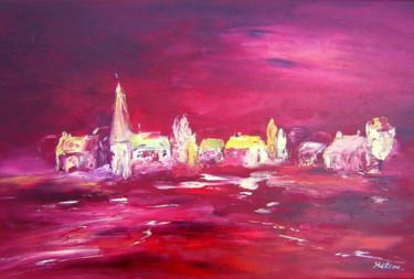 Painting titled "Soir d'orage" by Helene Rousselot, Original Artwork