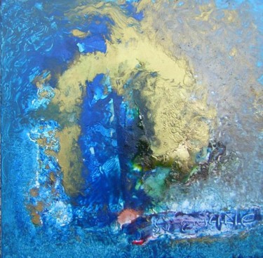 Peinture intitulée "mer caspienne" par Helene Rousselot, Œuvre d'art originale