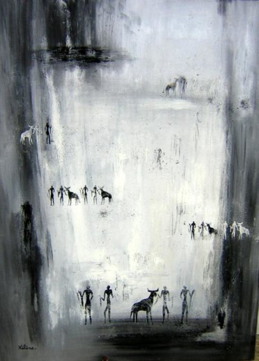 Painting titled "Ethnique" by Helene Rousselot, Original Artwork