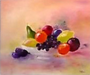 Peinture intitulée "Festin de fruit" par Helene Rousselot, Œuvre d'art originale