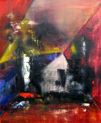 Painting titled "L' ermitage" by Helene Rousselot, Original Artwork