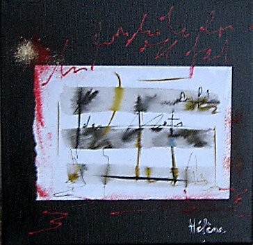 Peinture intitulée "Au fil des mots 1" par Helene Rousselot, Œuvre d'art originale