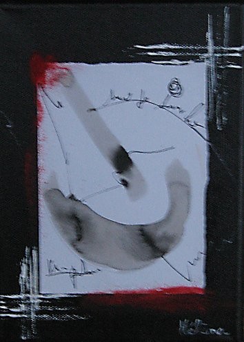 Peinture intitulée "Au fil ds mots 6" par Helene Rousselot, Œuvre d'art originale