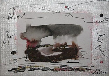 Peinture intitulée "Au fil des mots 14" par Helene Rousselot, Œuvre d'art originale