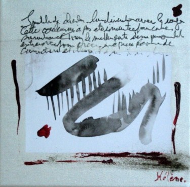 Peinture intitulée "Au fil des mots 17" par Helene Rousselot, Œuvre d'art originale