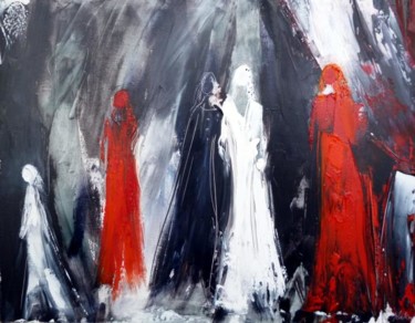 Peinture intitulée "Huit femmes" par Helene Rousselot, Œuvre d'art originale
