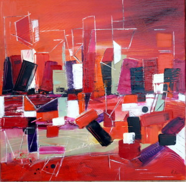 Painting titled "downtown.jpg" by Helene Rousselot, Original Artwork