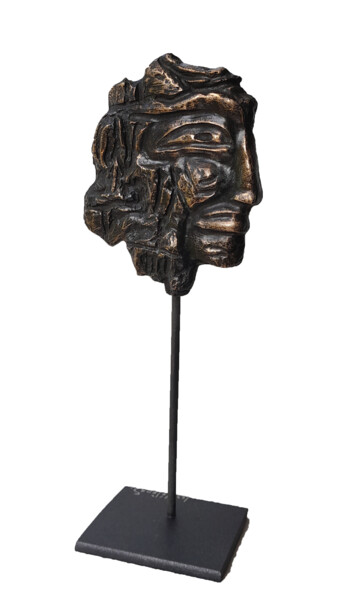 Escultura titulada "l'Aztèque" por Helene Stanton, Obra de arte original, Bronce