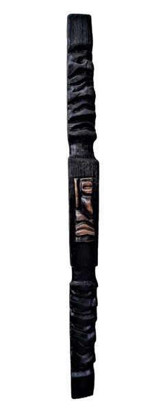 Sculpture titled "Totem noir" by Helene Stanton, Original Artwork, Bronze
