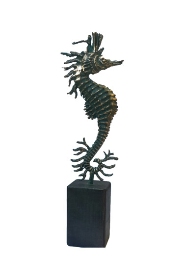 Скульптура под названием "sea horse 2" - Helene Stanton, Подлинное произведение искусства, Бронза