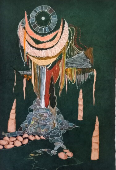 「L'Arbre Grottesque」というタイトルの絵画 Hélène Stevensによって, オリジナルのアートワーク, パステル 段ボールにマウント