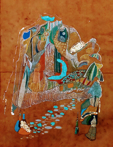 Painting titled "Esprit d'ouverture" by Hélène Stevens, Original Artwork, Pastel Mounted on Cardboard