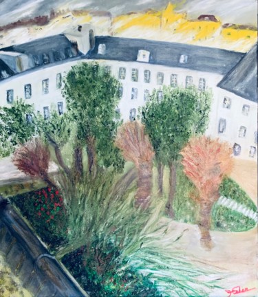 Peinture intitulée "Paris de la fenêtre" par Helen Ungar, Œuvre d'art originale, Huile