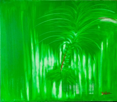 Peinture intitulée "Le palmier d’or" par Helen Ungar, Œuvre d'art originale, Huile