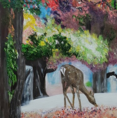 Peinture intitulée "My Bambi..." par Helen Ungar, Œuvre d'art originale, Huile