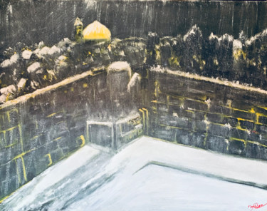 Peinture intitulée "Le blizzard au kotel" par Helen Ungar, Œuvre d'art originale, Huile