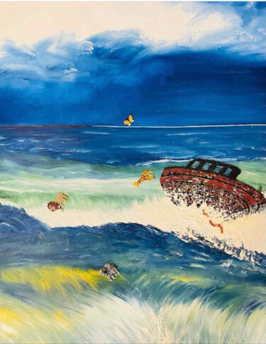 Peinture intitulée "L'arche de Noé" par Helen Ungar, Œuvre d'art originale, Huile