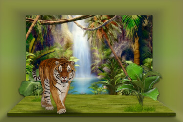 Цифровое искусство под названием "Jungle" - Rainbow, Подлинное произведение искусства, Фотомонтаж