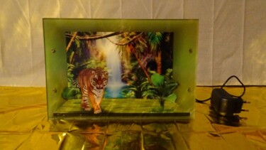 Sculpture intitulée "«Jungle» ❀ - Cadre…" par Rainbow, Œuvre d'art originale, Impression numérique