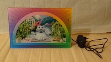 Escultura intitulada "«Zen Cat» ☯ - Cadre…" por Rainbow, Obras de arte originais, Impressão digital