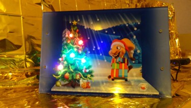 Γλυπτική με τίτλο "Snowy Christmas 🌨 🎄…" από Rainbow, Αυθεντικά έργα τέχνης, Ψηφιακή εκτύπωση