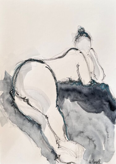 Dessin intitulée "Clarinha extension…" par Helene Vogel, Œuvre d'art originale, Fusain