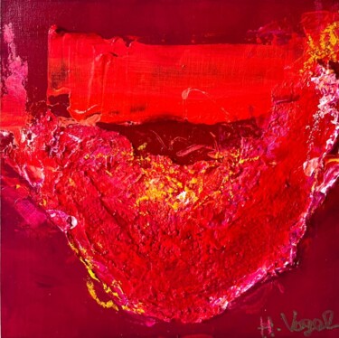 Painting titled "INCANDESCENCE N°7" by Helene Vogel, Original Artwork, Acrylic Mounted on Wood Panel