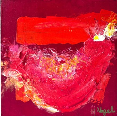 Malerei mit dem Titel "INCANDESCENCE N°10" von Helene Vogel, Original-Kunstwerk, Acryl Auf Holzplatte montiert