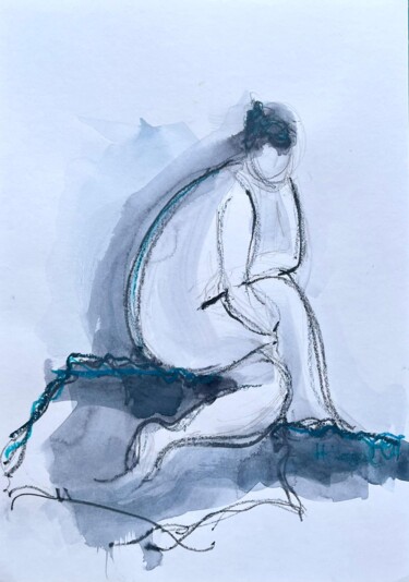 Рисунок под названием "Clarinha recueillem…" - Helene Vogel, Подлинное произведение искусства, Древесный уголь